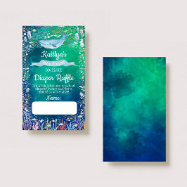 Onder het Zee Baby shower Diaper Raffle Ticket Informatiekaartje