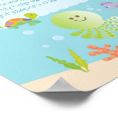 Onder het Zee Baby shower Diaper Thoughts Game Poster (Hoek)