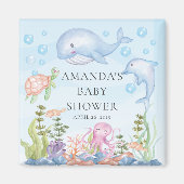 Onder het Zee Baby shower Favor Magnet (Voorkant)