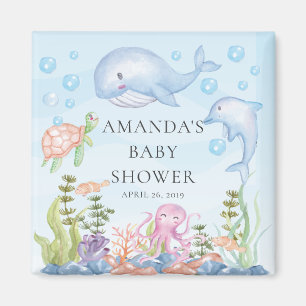 Onder het Zee Baby shower Favor Magnet