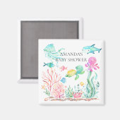 Onder het Zee Baby shower Favor Magnet (Voorkant / Achterkant)