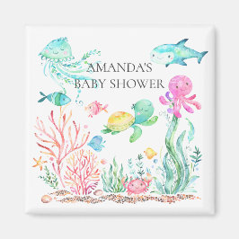 Onder het Zee Baby shower Favor Magnet