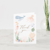 Onder het Zee Baby shower Gevouwen bedankt creditc (Voorkant)