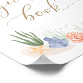 Onder het Zee Baby shower Guest Book Sign Poster (Hoek)