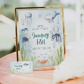 Onder het Zee Baby shower Gummy Fish Game Sign Poster