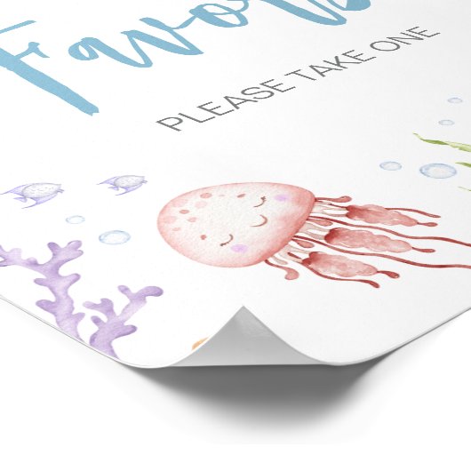 Onder het Zee Baby shower gunsten Poster (Hoek)