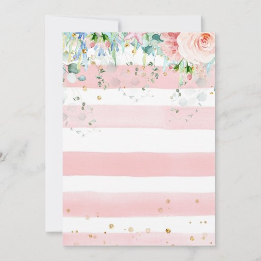 Onder het Zee Baby shower Invitation Girl Ocean Kaart (Achterkant)