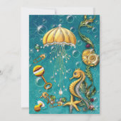 Onder het Zee Baby Shower Invitting Kaart (Achterkant)