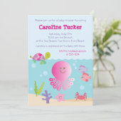 Onder het Zee Baby Shower Invitting Kaart (Staand voorkant)