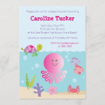 Onder het Zee Baby Shower Invitting