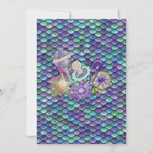 Onder het Zee Baby Shower Invitting Kaart (Achterkant)