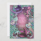 Onder het Zee Baby Shower Invitting Kaart (Achterkant)