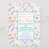 Onder het Zee Baby Shower Invitting Kaart (Voorkant / Achterkant)