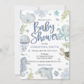 Onder het Zee Baby Shower Invitting Kaart (Voorkant)