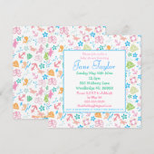 Onder het Zee Baby Shower Invitting Kaart (Voorkant / Achterkant)