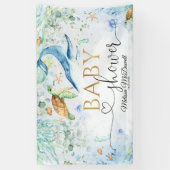 Onder het zee Baby shower Jongen Achtergrond Banne Spandoek (Verticaal)