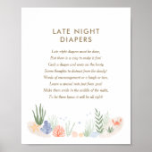 Onder het Zee Baby shower Late Night Diapers Poster (Voorkant)