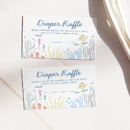 Onder het Zee Baby shower Luier Raffle Enclos Informatiekaartje