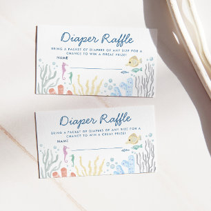 Onder het Zee Baby shower Luier Raffle Enclos Informatiekaartje