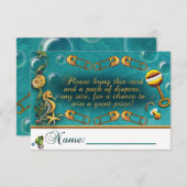 Onder het Zee Baby shower Luier Raffle Kaarten (Voorkant / Achterkant)