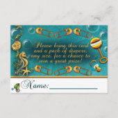 Onder het Zee Baby shower Luier Raffle Kaarten (Voorkant)