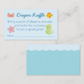 Onder het Zee Baby shower Luierkaartje Informatiekaartje (Voorkant / Achterkant)