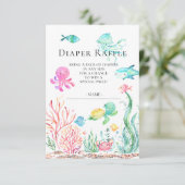 Onder het Zee Baby shower Luierkaartje Kaart (Staand voorkant)