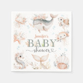 Onder het Zee Baby shower meisje Boho Papier serve Servet (Voorkant)