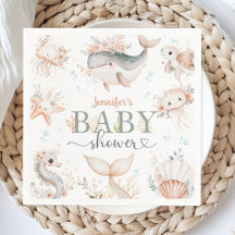 Onder het Zee Baby shower meisje Boho Papier serve