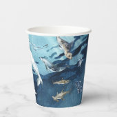 Onder het Zee | Baby shower Oceaan Papieren Bekers (Achterkant)