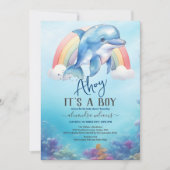 Onder het Zee Baby shower Ocean Animals Boy Kaart (Voorkant)