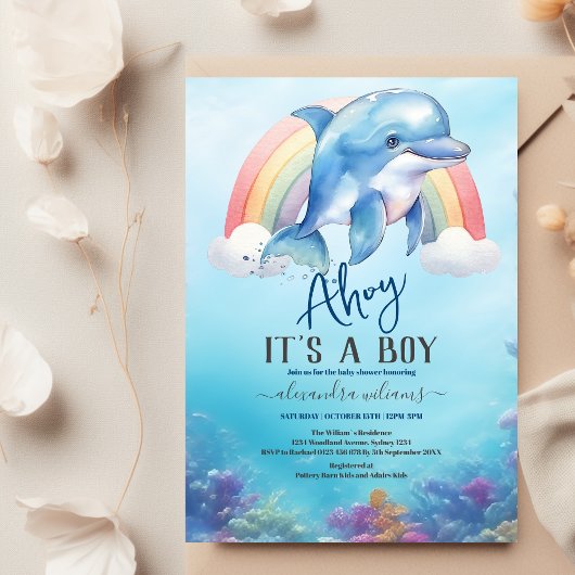 Onder het Zee Baby shower Ocean Animals Boy Kaart