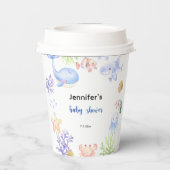Onder het Zee Baby shower Ocean Animals Papieren Bekers (Achterkant)