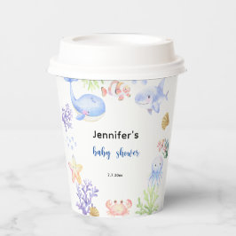 Onder het Zee Baby shower Ocean Animals Papieren Bekers
