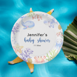 Onder het Zee Baby shower Ocean Animals Papieren Bordje