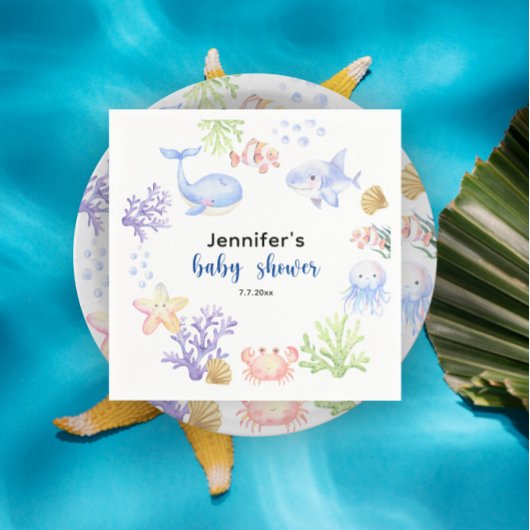 Onder het Zee Baby shower Ocean Animals Servet