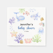 Onder het Zee Baby shower Ocean Animals Servet (Voorkant)