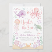 Onder het Zee Baby shower Ocean Girl Bright Kaart (Voorkant)