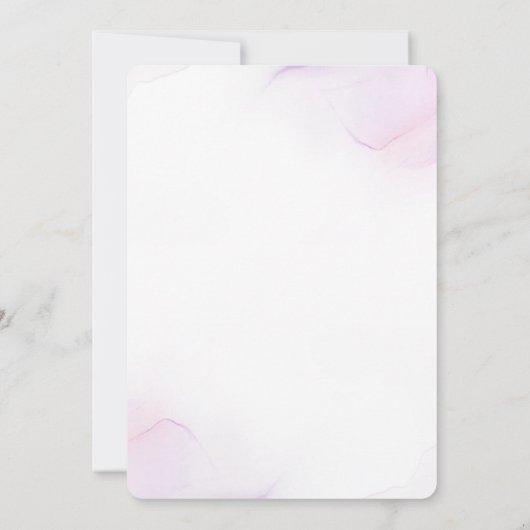 Onder het Zee Baby shower Ocean Waterverf roze Kaart (Achterkant)