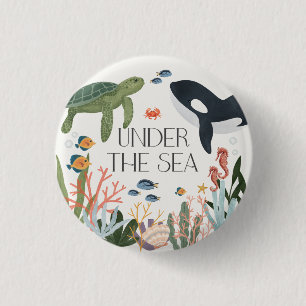 Onder het Zee Baby shower of verjaardagsfeestgunst Ronde Button 3,2 Cm