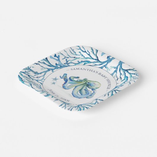 Onder het Zee Baby shower plein Papieren Bordje (Gebogen)