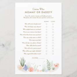 Onder het Zee Baby shower raad eens wie mama of pa