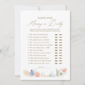 Onder het Zee Baby shower raad eens wie mama of pa Kaart (Voorkant)