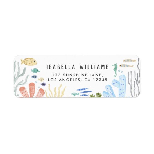 Onder het Zee Baby shower retouradres Etiket (Voorkant)