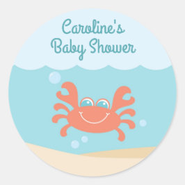 Onder het Zee Baby shower Ronde Sticker