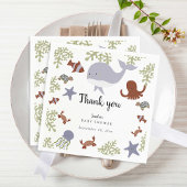 Onder het Zee Baby shower Schattige Dank u Servet