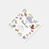 Onder het Zee Baby shower Schattige Dank u Servet (Hoek)
