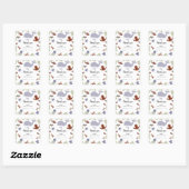 Onder het Zee Baby shower Schattigee Custom Kawaii Vierkante Sticker (Vel)