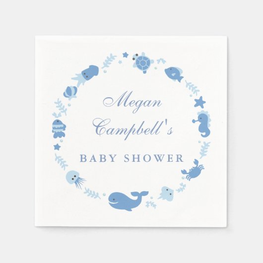 Onder het Zee Baby shower servetten (Voorkant)