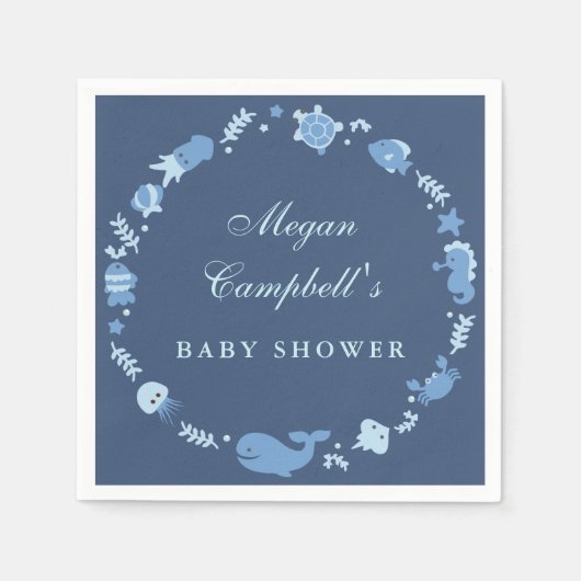 Onder het Zee Baby shower servetten (Voorkant)